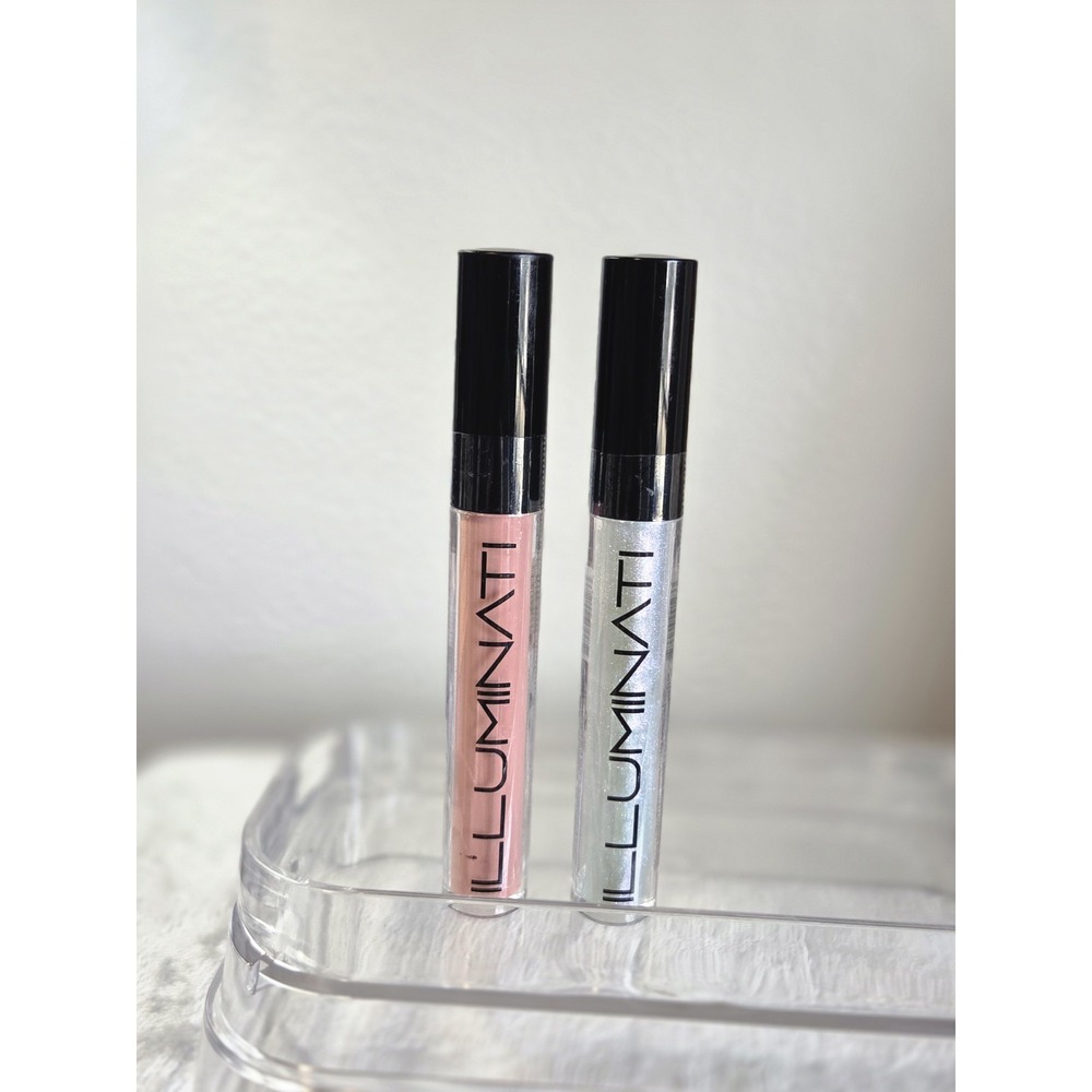 2 Piece Set Illuminati  Lip Gloss  Temptress & Mystery Pink Iridescent NEW